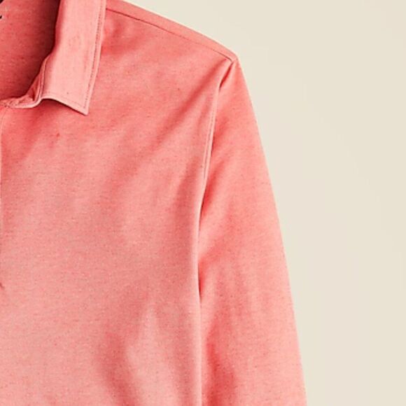 J. Crew BS309 Long-sleeve performance Pink polo shirt COOLMAX® technology - Picture 3 of 15